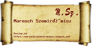 Maresch Szemirámisz névjegykártya